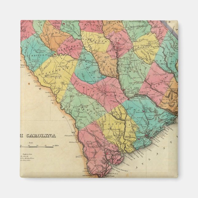 Íman Mapa Da Carolina Do Sul (Frente)
