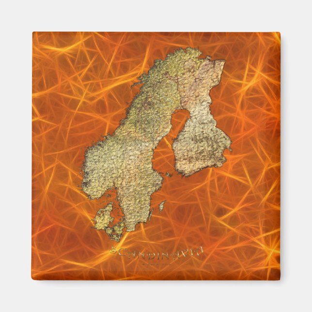 Íman Mapa da Cartografia Escandinávia (Frente)