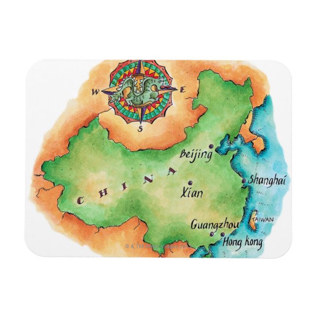 Íman Mapa da China (Horizontal)