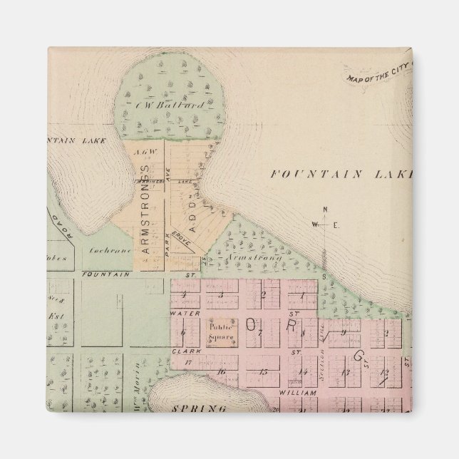 Íman Mapa da Cidade de Albert Lea, Minnesota (Frente)