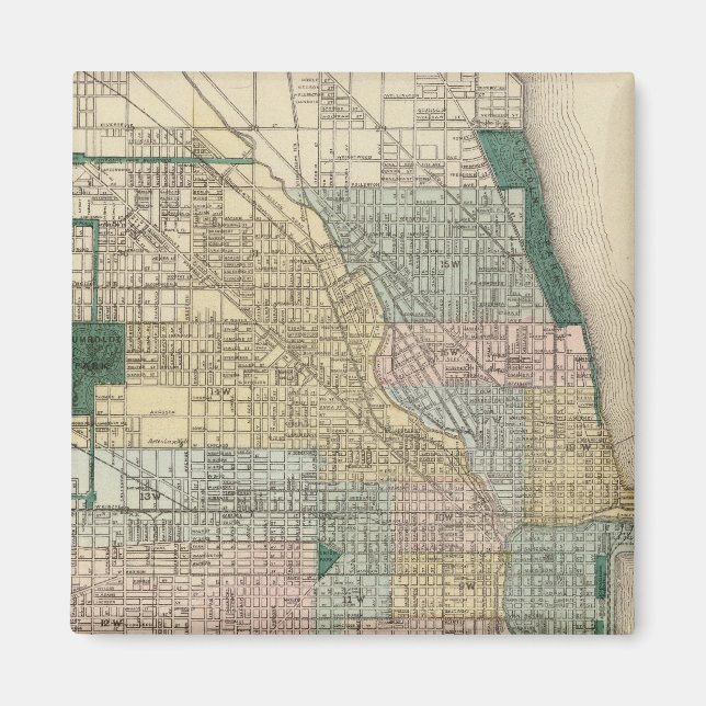 Íman Mapa da cidade de Chicago (Frente)