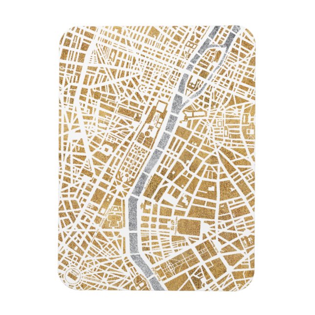 Íman Mapa Da Cidade De Paris (Vertical)