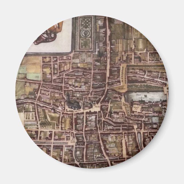 Íman Mapa da cidade de réplica de Haia 1649 (Frente)