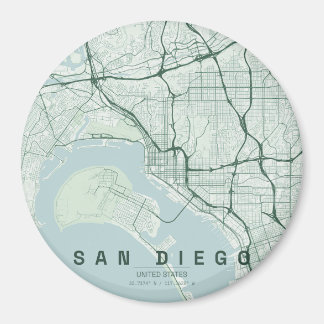 Íman Mapa da Cidade de San Diego EUA Design Minimalista