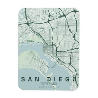 Íman Mapa da Cidade de San Diego EUA Design Minimalista