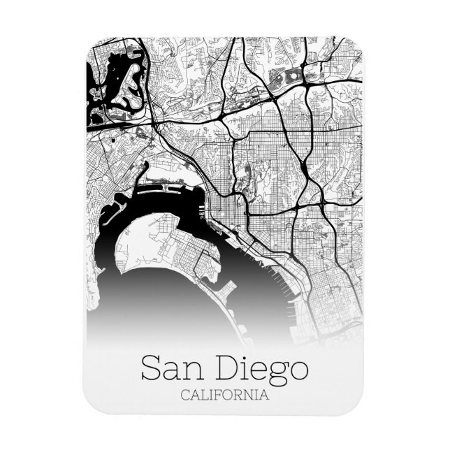 Íman Mapa da cidade de San Diego moderno (Vertical)