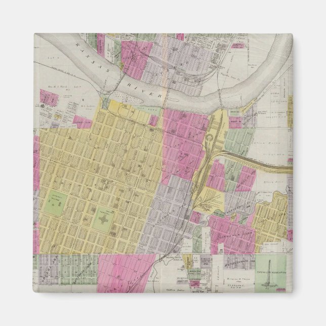 Íman Mapa da cidade de Topeka (Frente)