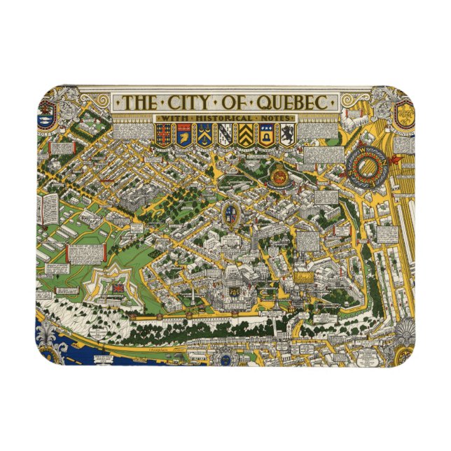 Íman Mapa da Cidade do Quebec (Horizontal)
