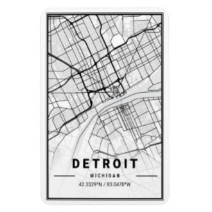 Íman Mapa da Cidade Viagem de Detroit Michigan