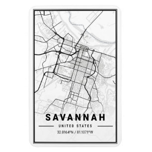 Íman Mapa da Cidade Viagem nos EUA de Savannah Georgia