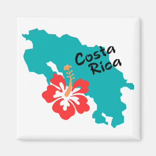 Íman Mapa da Costa Rica com hibiscus