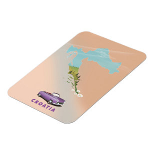 Íman Mapa da Croácia - poster de impressão ilustrado.