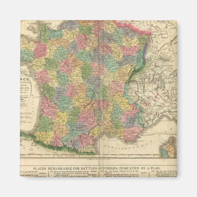 Íman Mapa da cronologia da França (Frente)