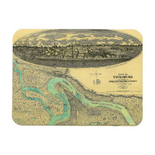 Íman Mapa da era da guerra civil de Vicksburg