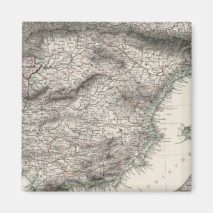 Íman Mapa da Espanha e de Portugal por Stieler