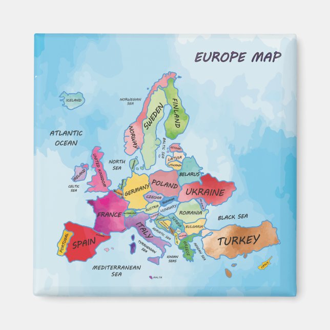 Íman Mapa da Europa (Frente)
