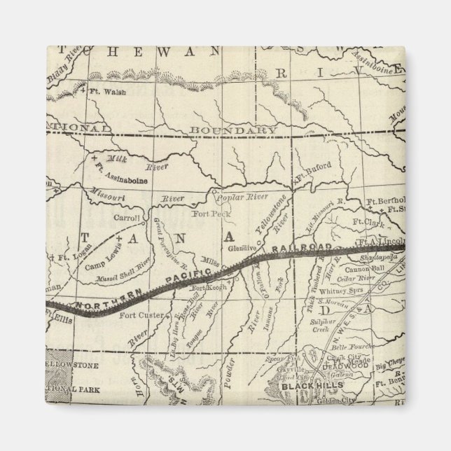 Íman Mapa da ferrovia do Pacífico Norte (Frente)