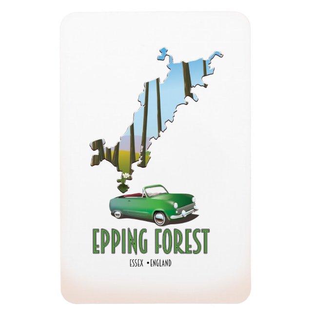 Íman Mapa da Floresta de Epping Essex Inglaterra (Vertical)