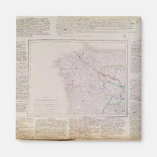 Íman Mapa da Galiza com a rota do exército francês