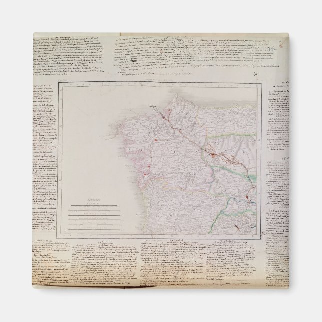 Íman Mapa da Galiza com a rota do exército francês (Frente)