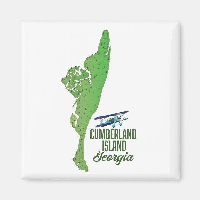 Íman Mapa da Geórgia na ilha de Cumberland (Frente)