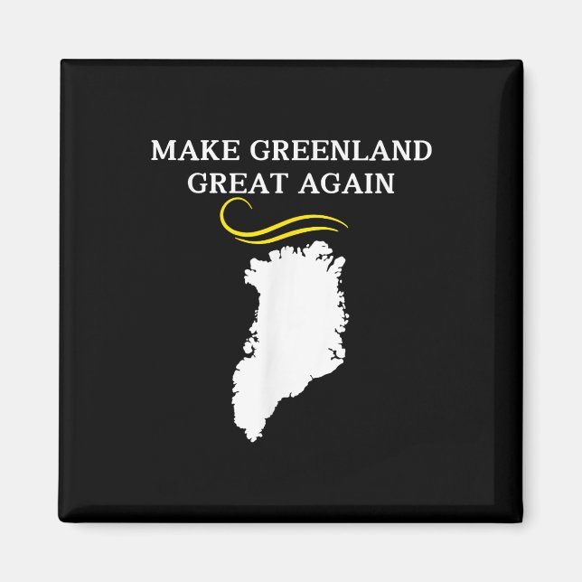 Íman Mapa da Groenlândia com Cabelo Trump (Frente)