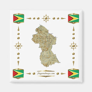 Íman Mapa da Guiana + Magnet de Sinalizadores
