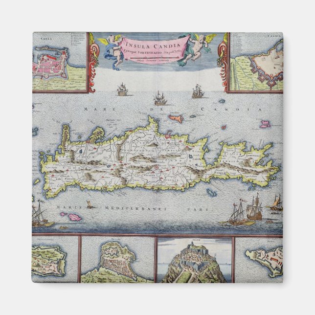 Íman Mapa da Ilha de Candia (Frente)