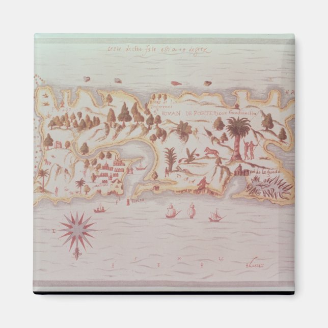 Íman Mapa da ilha de Porto Rico, 1599 (Frente)