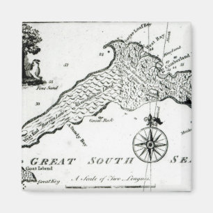 Íman Mapa da ilha de South Pacific, 1800