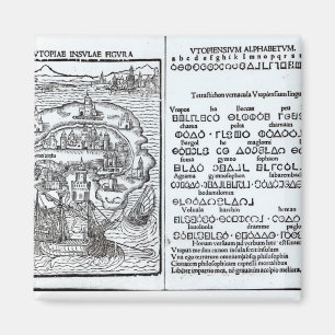 Íman Mapa da ilha de Utopia e de seu alfabeto