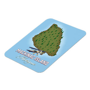 Íman Mapa da Ilha Mackinac Michigan