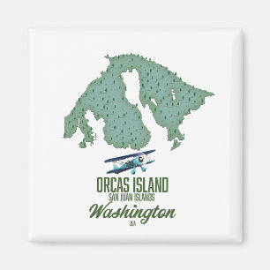 Íman Mapa da Ilha Orcas, Washington, EUA