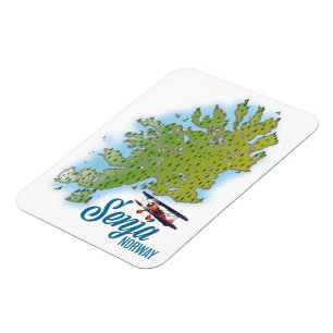 Íman mapa da ilha Senja Noway