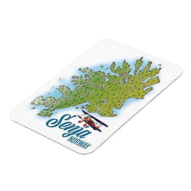 Íman mapa da ilha Senja Noway (Left Side)