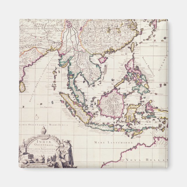 Íman Mapa da Índia e da Índia Oriental (Frente)