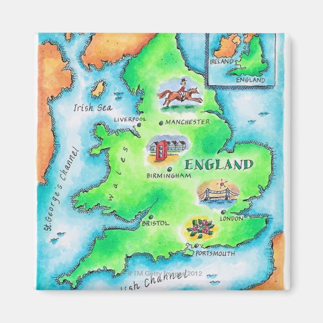 Íman Mapa da Inglaterra (Frente)