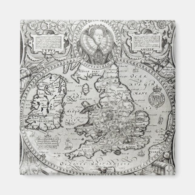 Íman Mapa da Inglaterra durante o reinado (Frente)