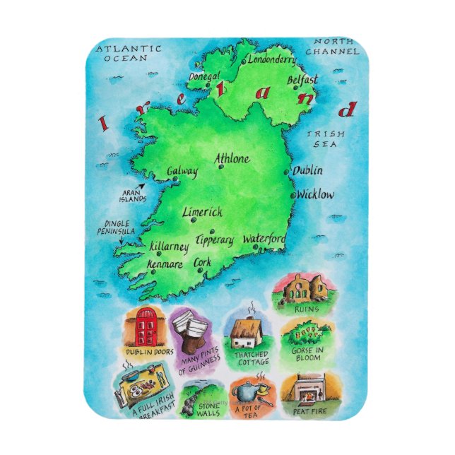 Íman Mapa da Irlanda (Vertical)