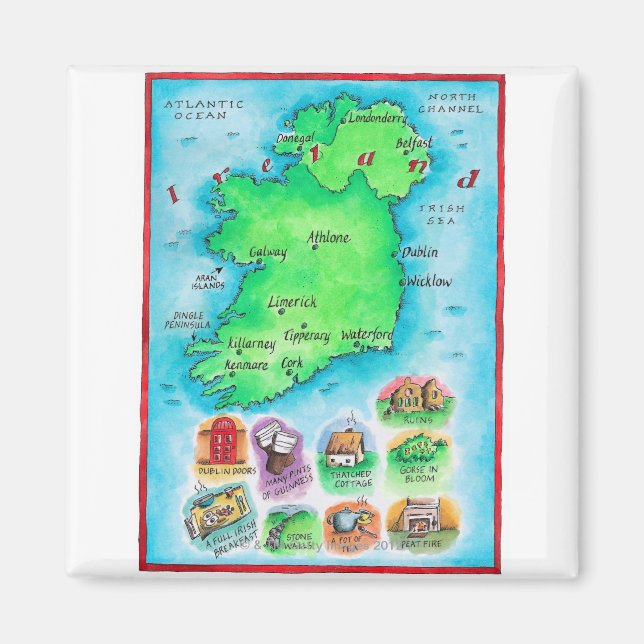 Íman Mapa da Irlanda (Frente)