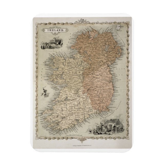Íman Mapa da Irlanda, publicado em c.1850 (texto origin (Vertical)