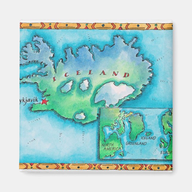 Íman Mapa da Islândia (Frente)