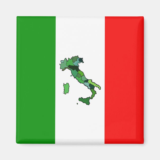 Íman Mapa da Itália e da Bandeira italiana (Frente)