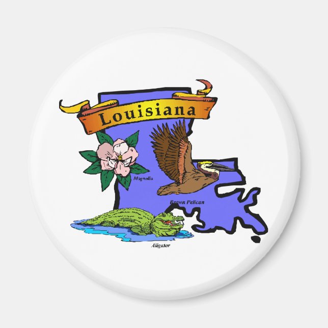 Íman Mapa da Louisiana (Frente)