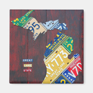 Íman Mapa da matrícula de Michigan pelo Turnpike do