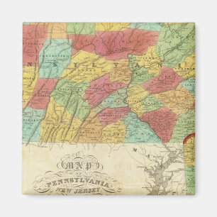 Íman Mapa Da Pennsylvania New Jersey E Delaware