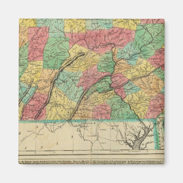 Íman Mapa Da Pensilvânia (Frente)