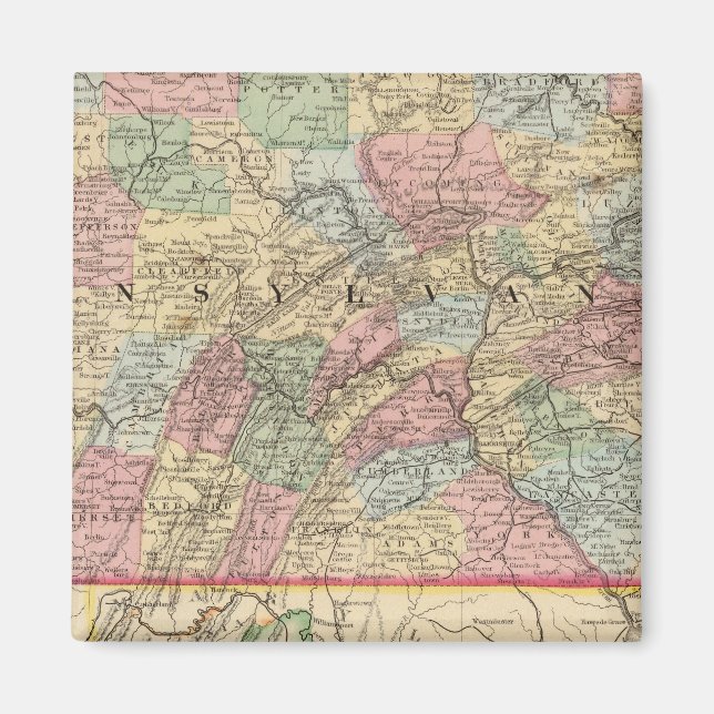 Íman Mapa da Pensilvânia por Mitchell (Frente)