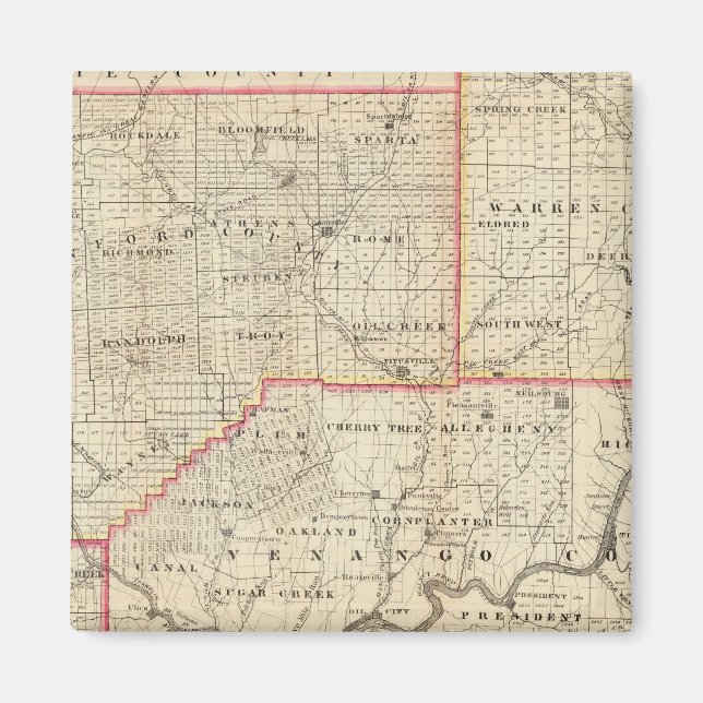 Íman Mapa da Região Petrolífera da Pensilvânia (Frente)