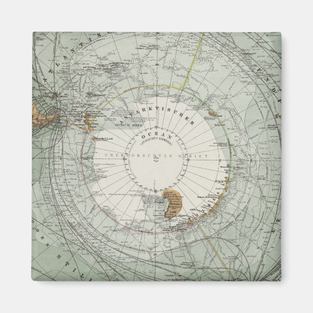 Íman Mapa da Região Polar do Sul (Frente)